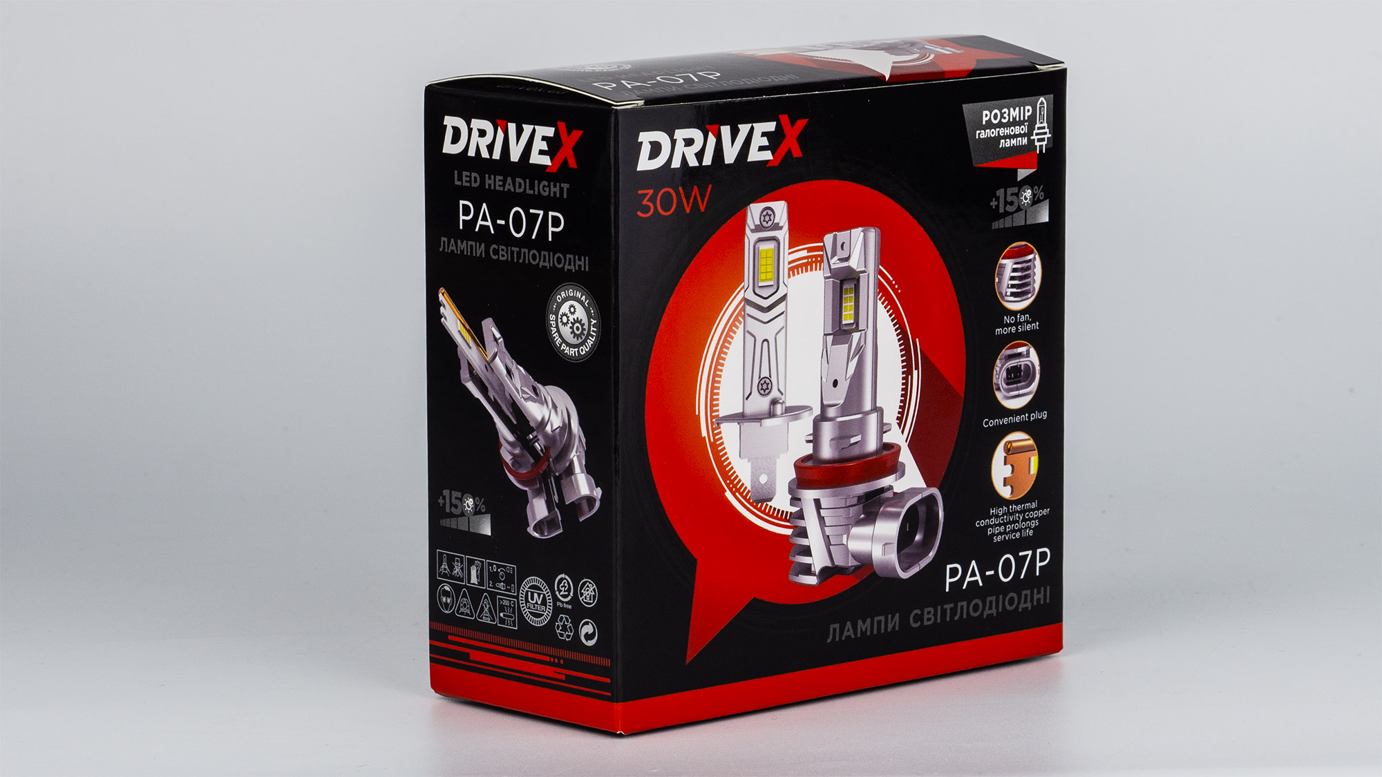 PA-07 H11/H8/H9 6000K 30W 12V LED к-т.
